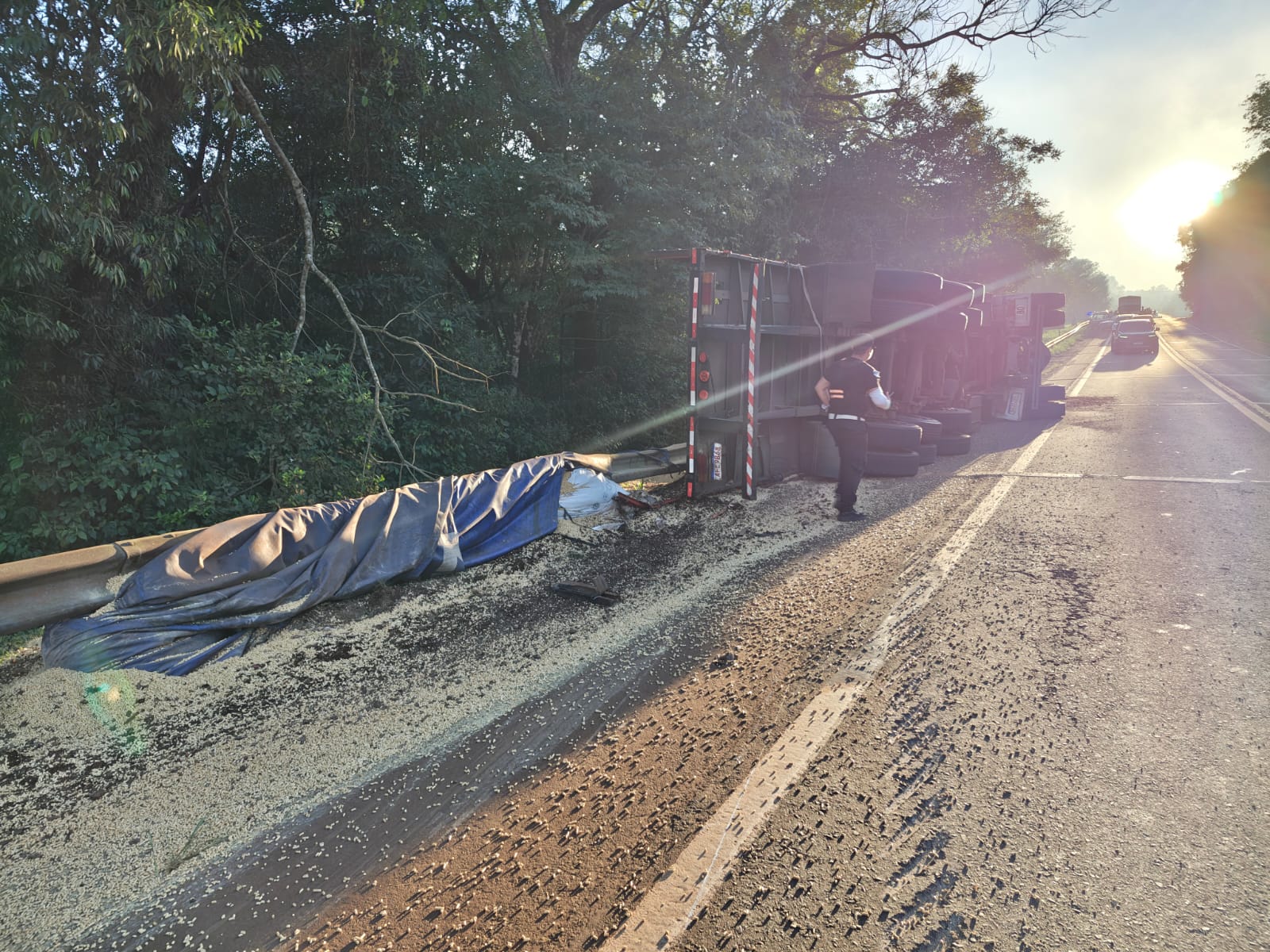 Grave choque entre camiones sobre la Ruta Nacional 12 en el Puente Banana 4